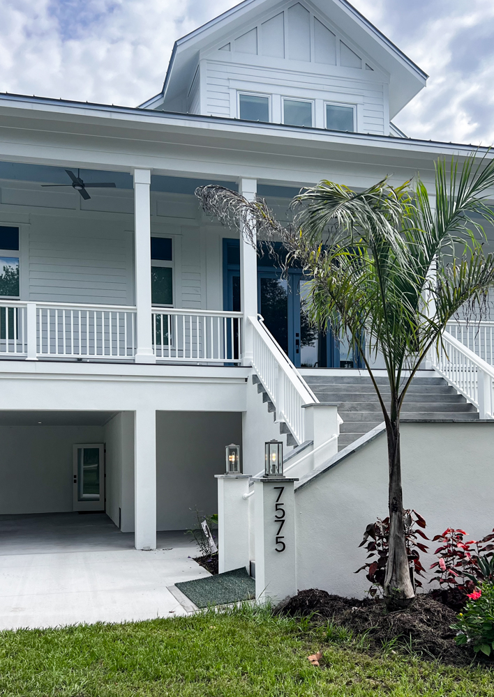 Exterior photo of custom-built waterfront home located in Hillsborough County, FL