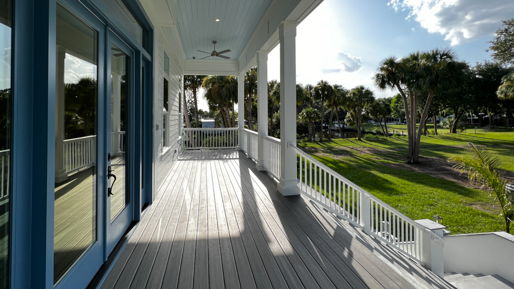 Exterior photo of custom-built waterfront home located in Hillsborough County, FL