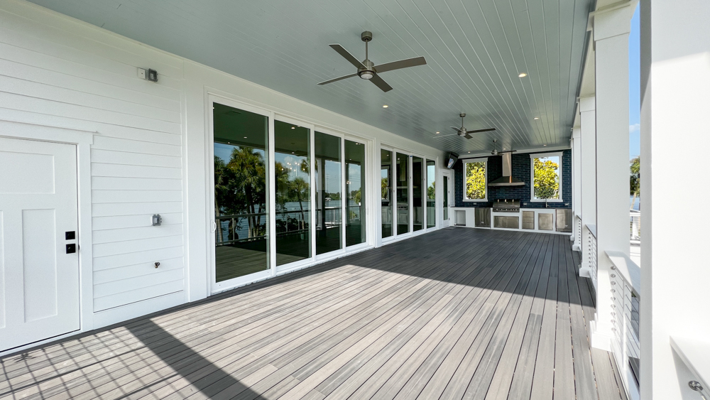 Exterior photo of custom-built waterfront home located in Hillsborough County, FL